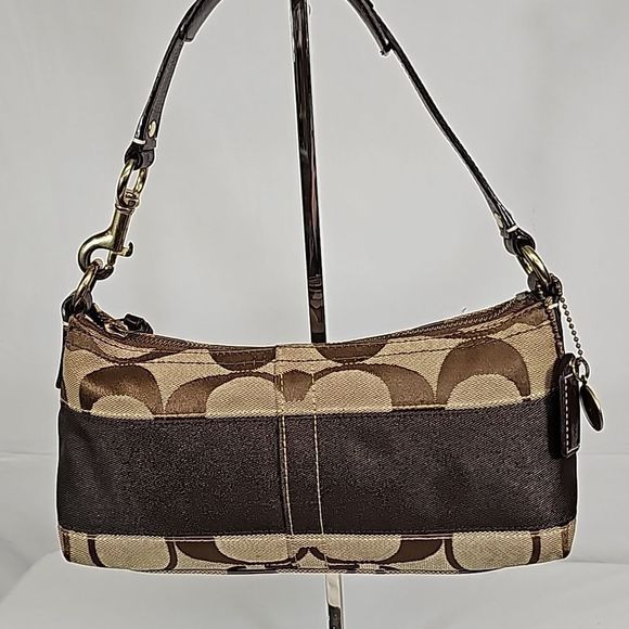 Coach Brown and Tan Shoulder Bag - Picture 1 of 7